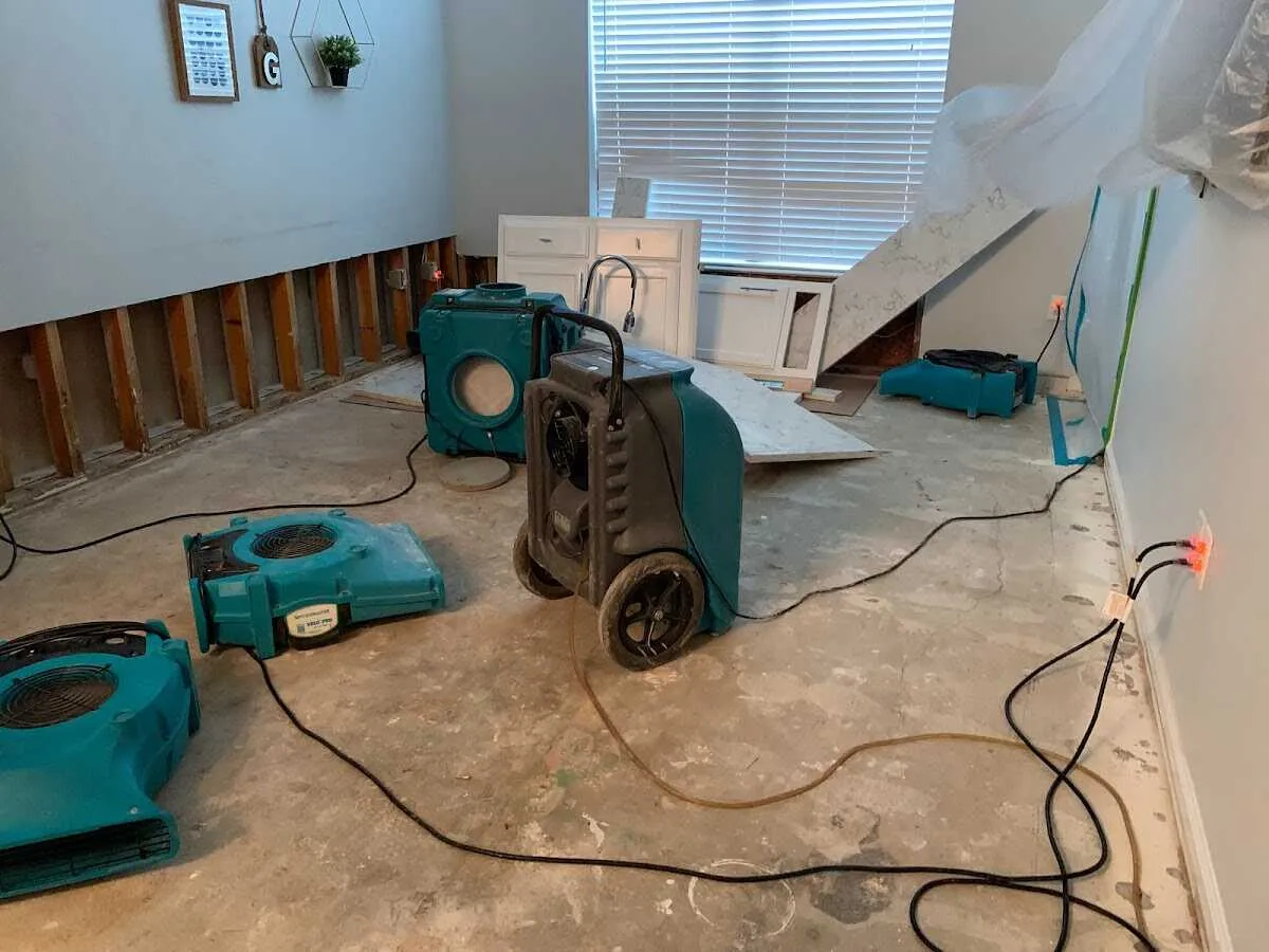 Dehumidifier in flood-cut room for Water Extraction & Removal in Anaheim